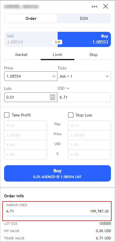 Margin Used scale